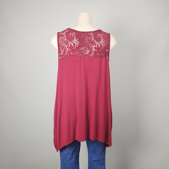 In Every Story Burgundy Sleeveless Top Size 5X - Picture 5 of 8